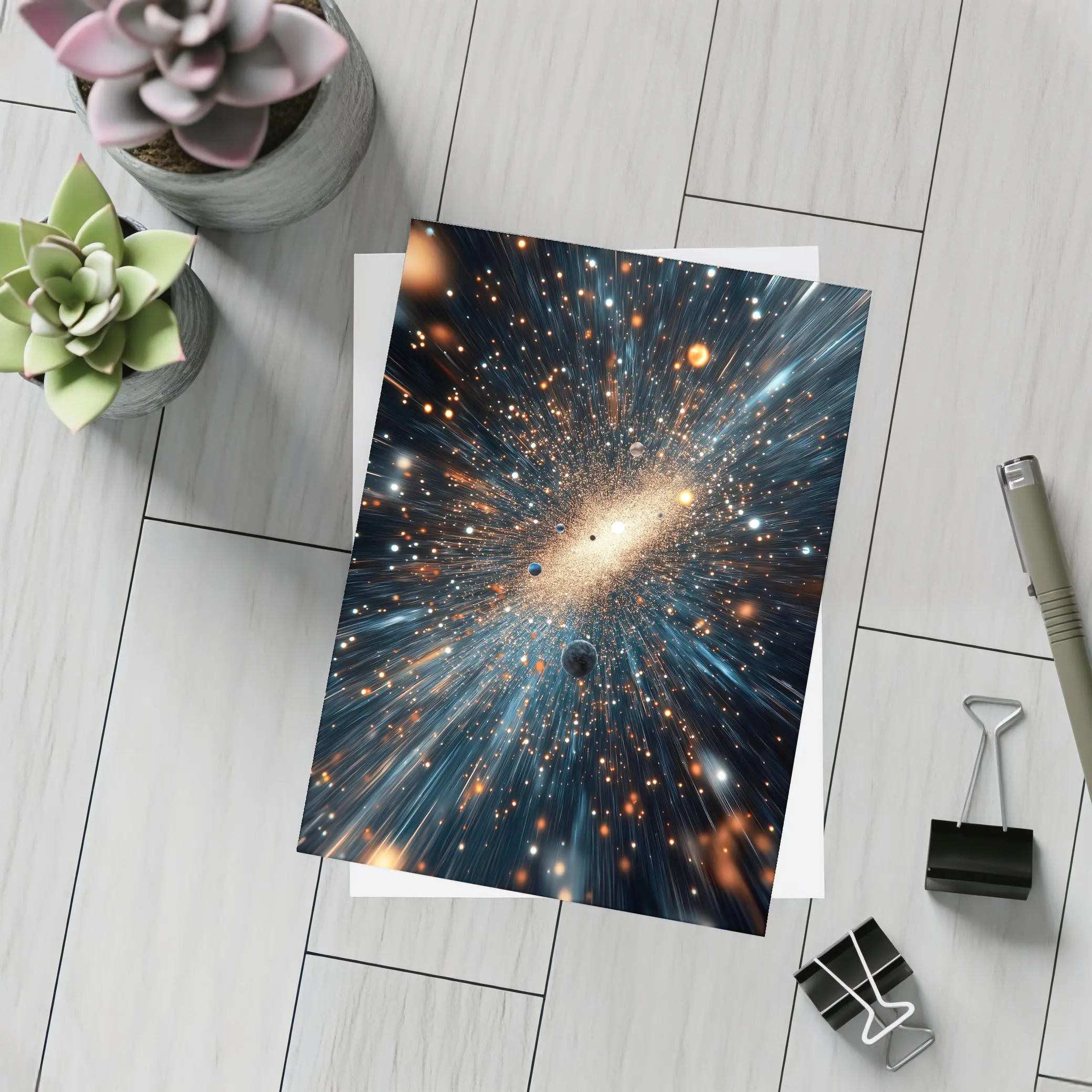 Deep Space Galaxy Explosion Stars Abstract Art – Postcards