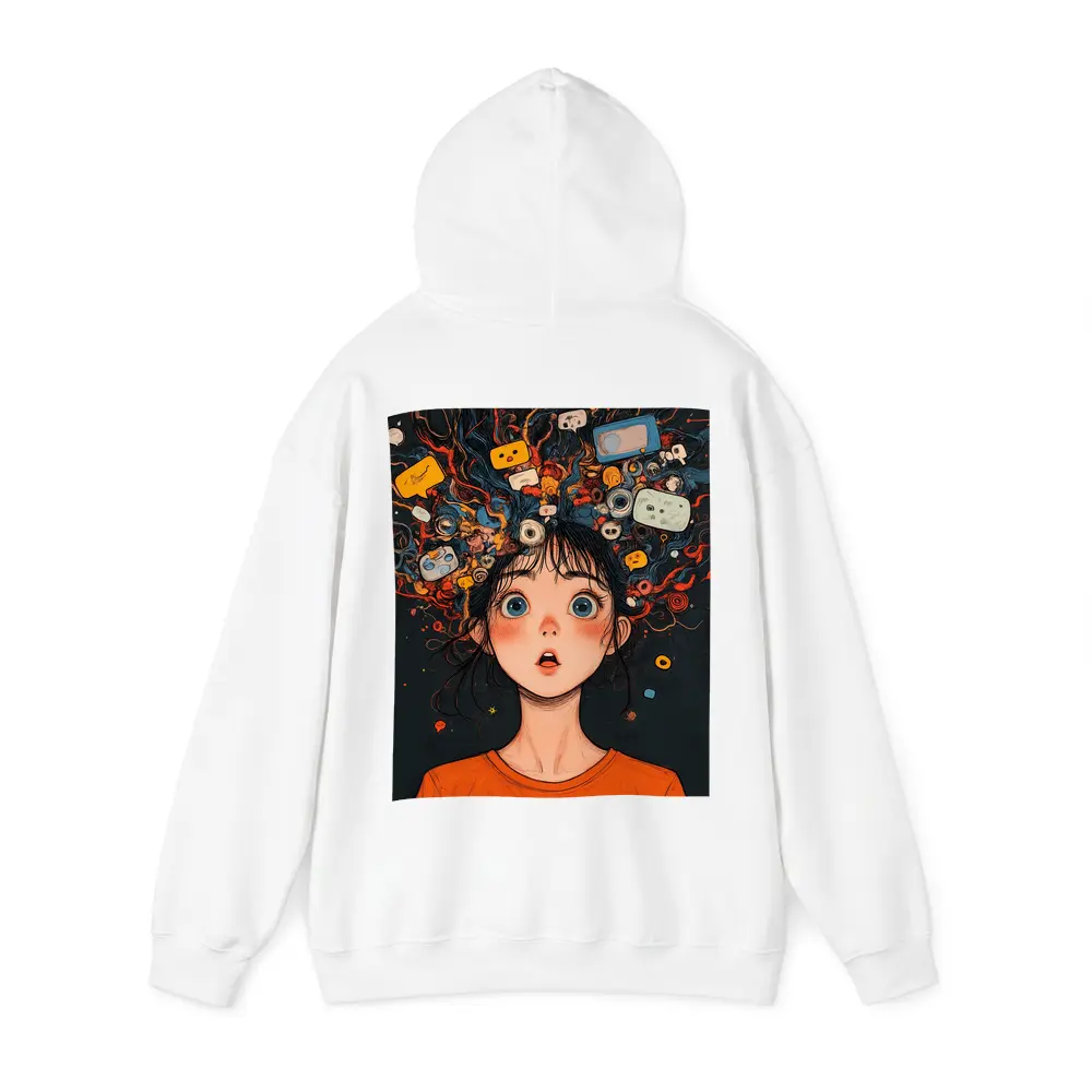 Anime Girl Mind Overloaded Social Media Art – Hoodies