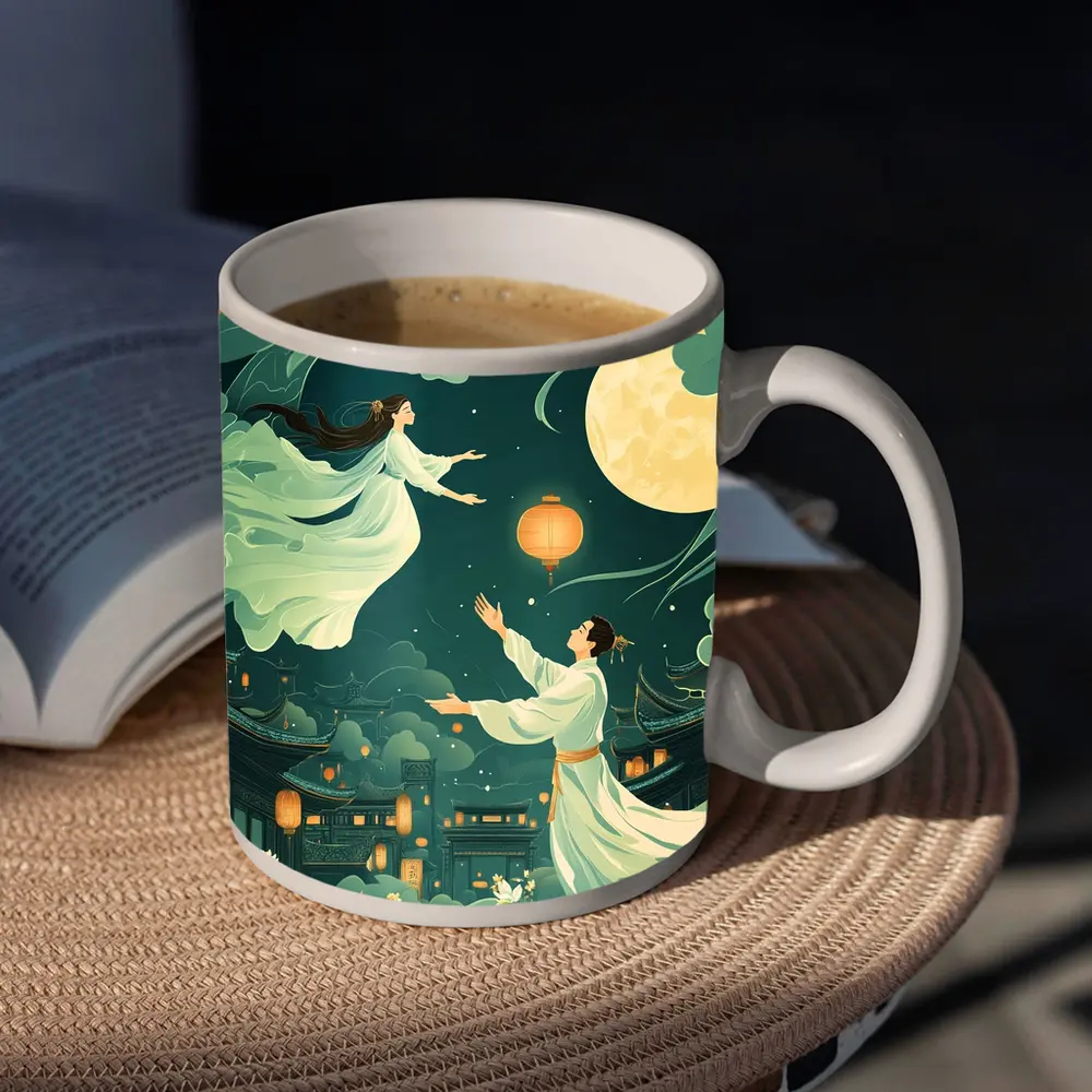 Chinese Moon Festival Legend Illustration Night Sky – Mugs