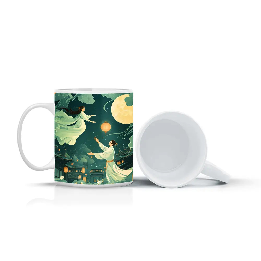 Chinese Moon Festival Legend Illustration Night Sky – Mugs