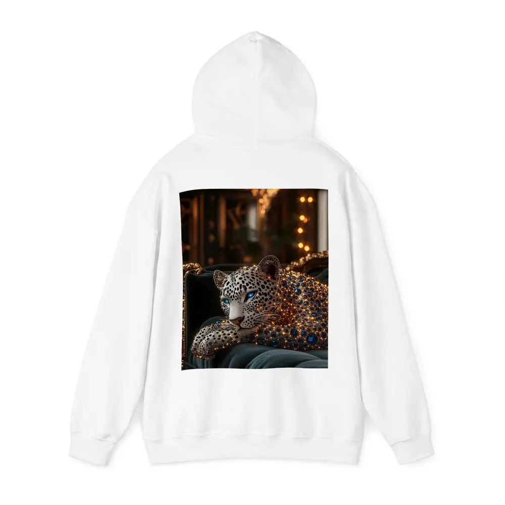 Gold Jeweled Leopard Resting On Velvet Sofa – Hoodies
