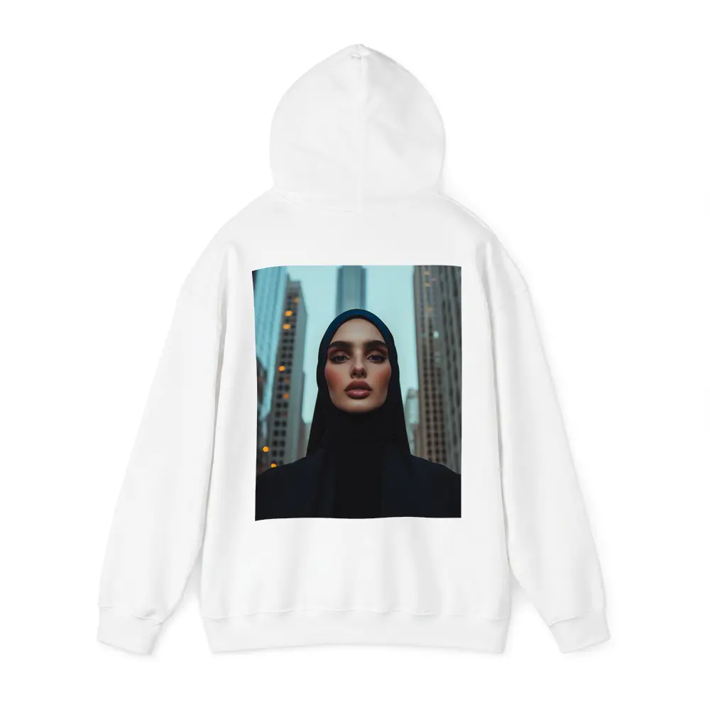 Woman in Hijab City Skyline Portrait – Hoodies