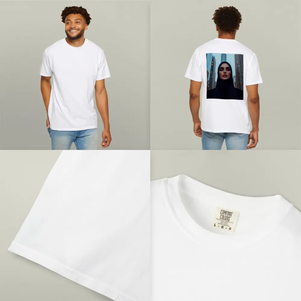 Woman in Hijab City Skyline Portrait – T-Shirts