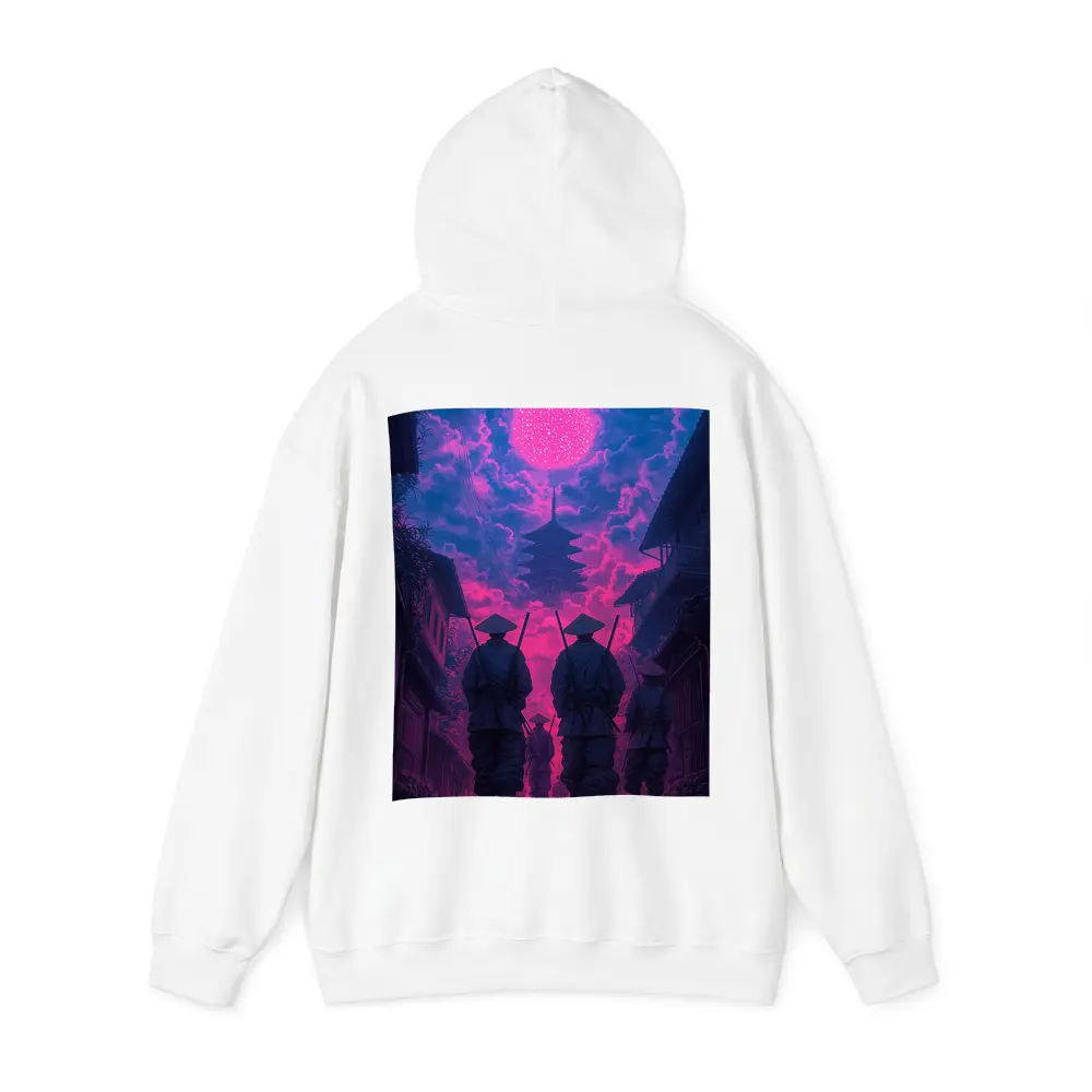 Samurai Warriors Walking Neon Pink Night – Hoodies