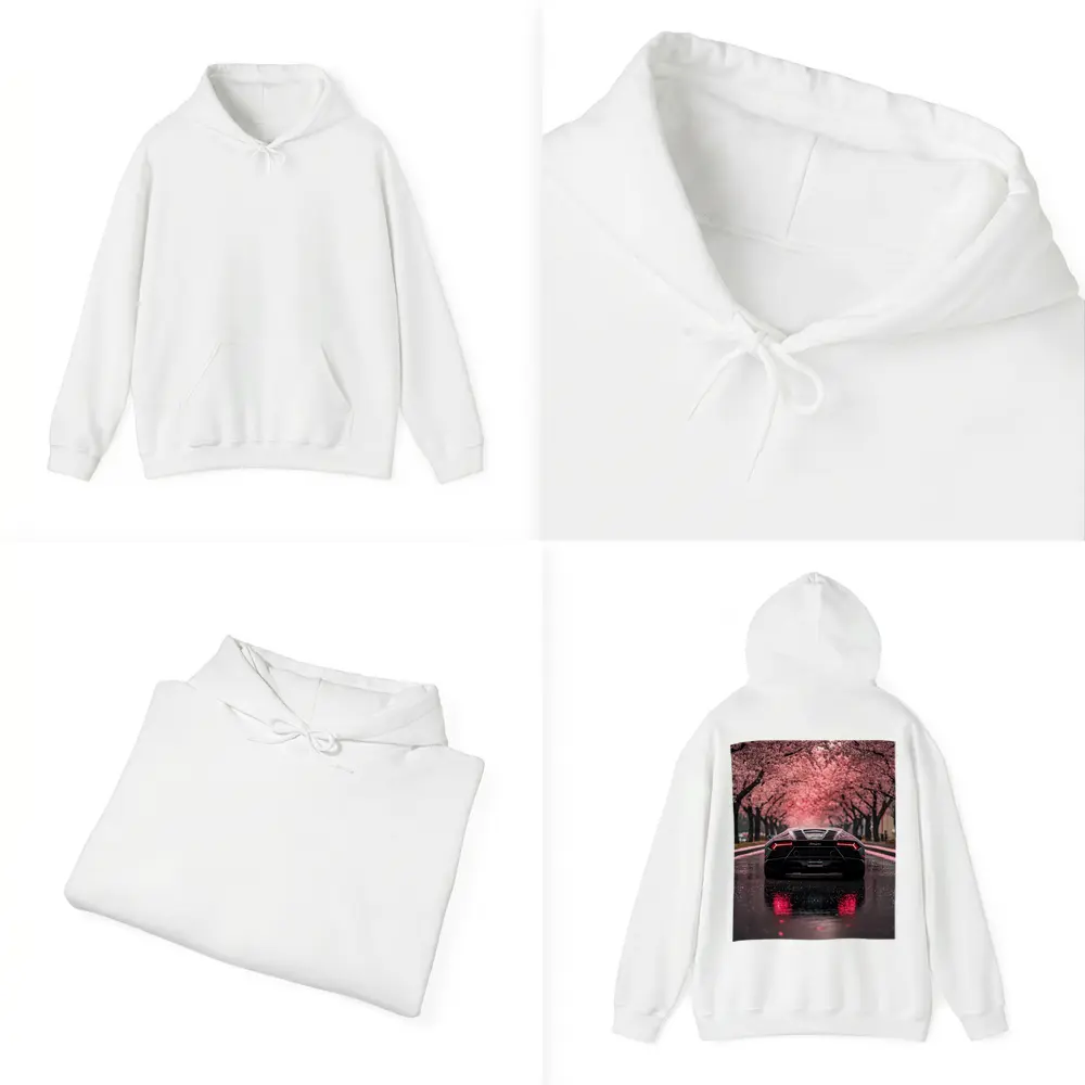 Lamborghini Huracan Black Cherry Blossom Street – Hoodies