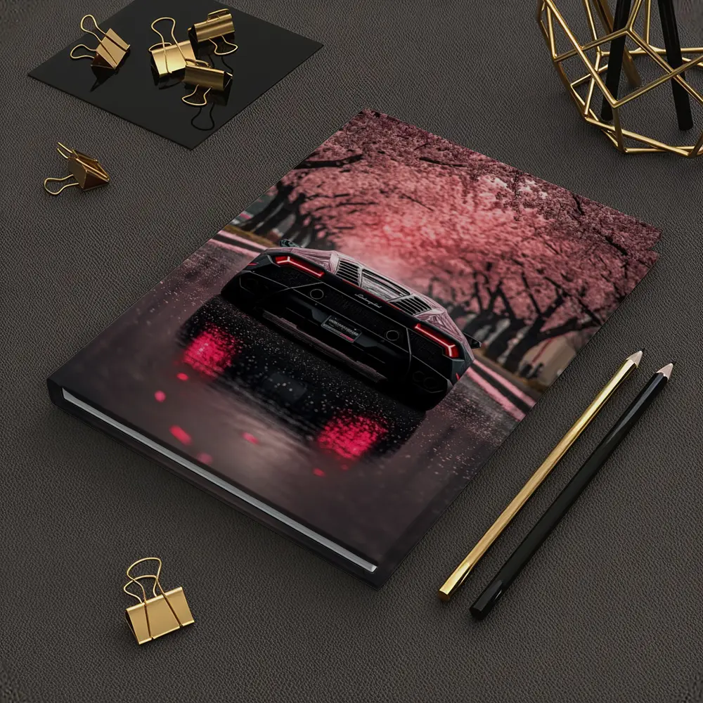Lamborghini Huracan Black Cherry Blossom Street – Notebooks