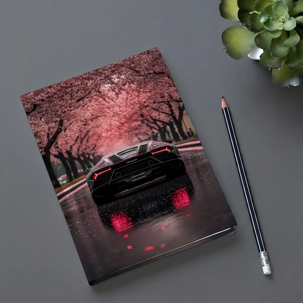 Lamborghini Huracan Black Cherry Blossom Street – Notebooks