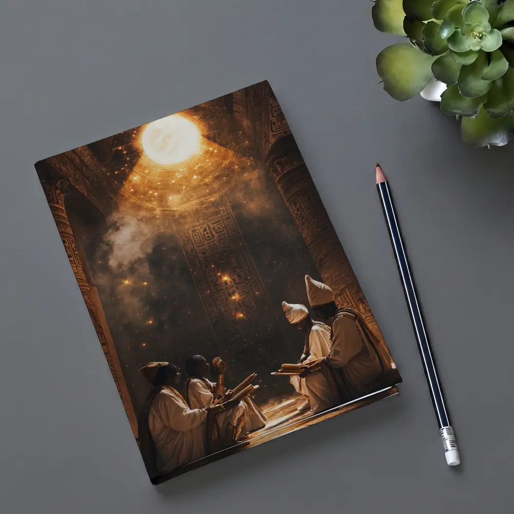 Ancient Egyptian Priests Ritual Glowing Temple – Notebooks