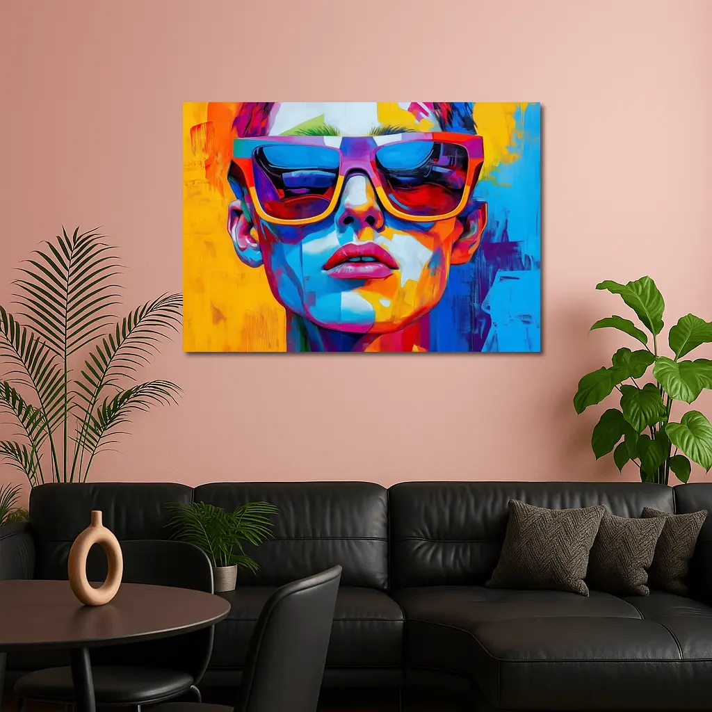 Pop Art Woman Face Bold Colorful Painting – Wall Art