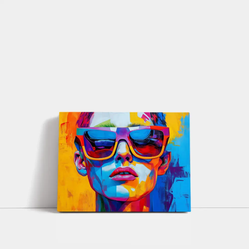 Pop Art Woman Face Bold Colorful Painting – Wall Art