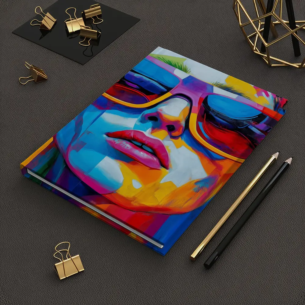 Pop Art Woman Face Bold Colorful Painting – Notebooks