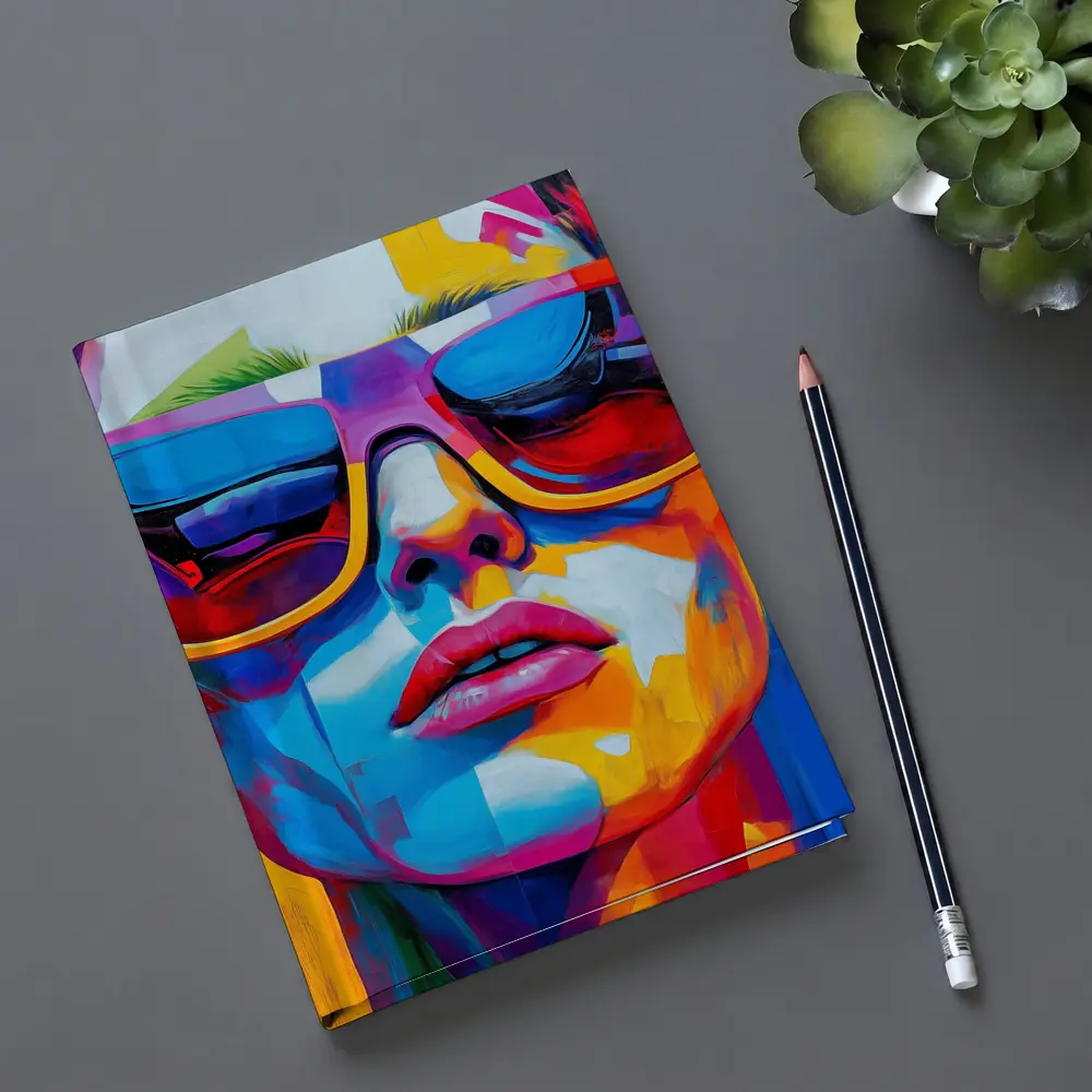 Pop Art Woman Face Bold Colorful Painting – Notebooks