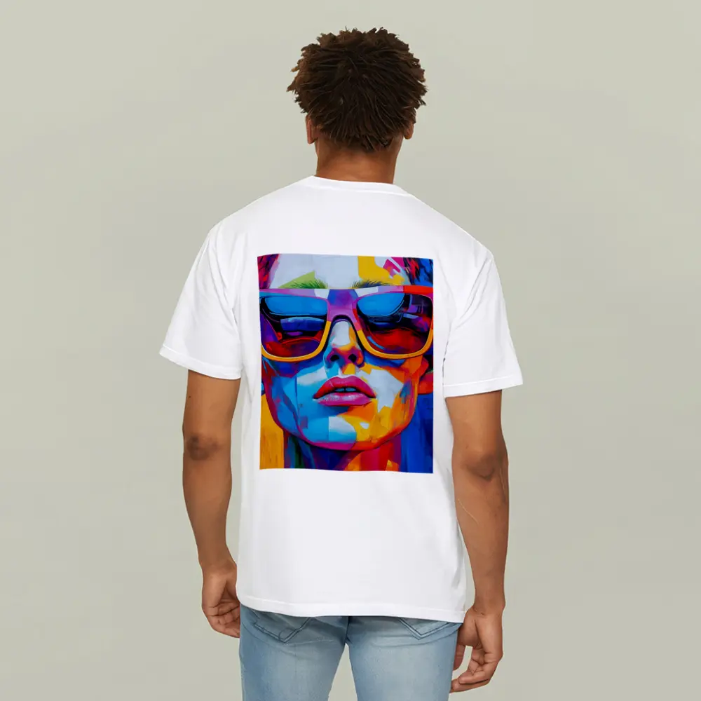 Pop Art Woman Face Bold Colorful Painting – T-Shirts