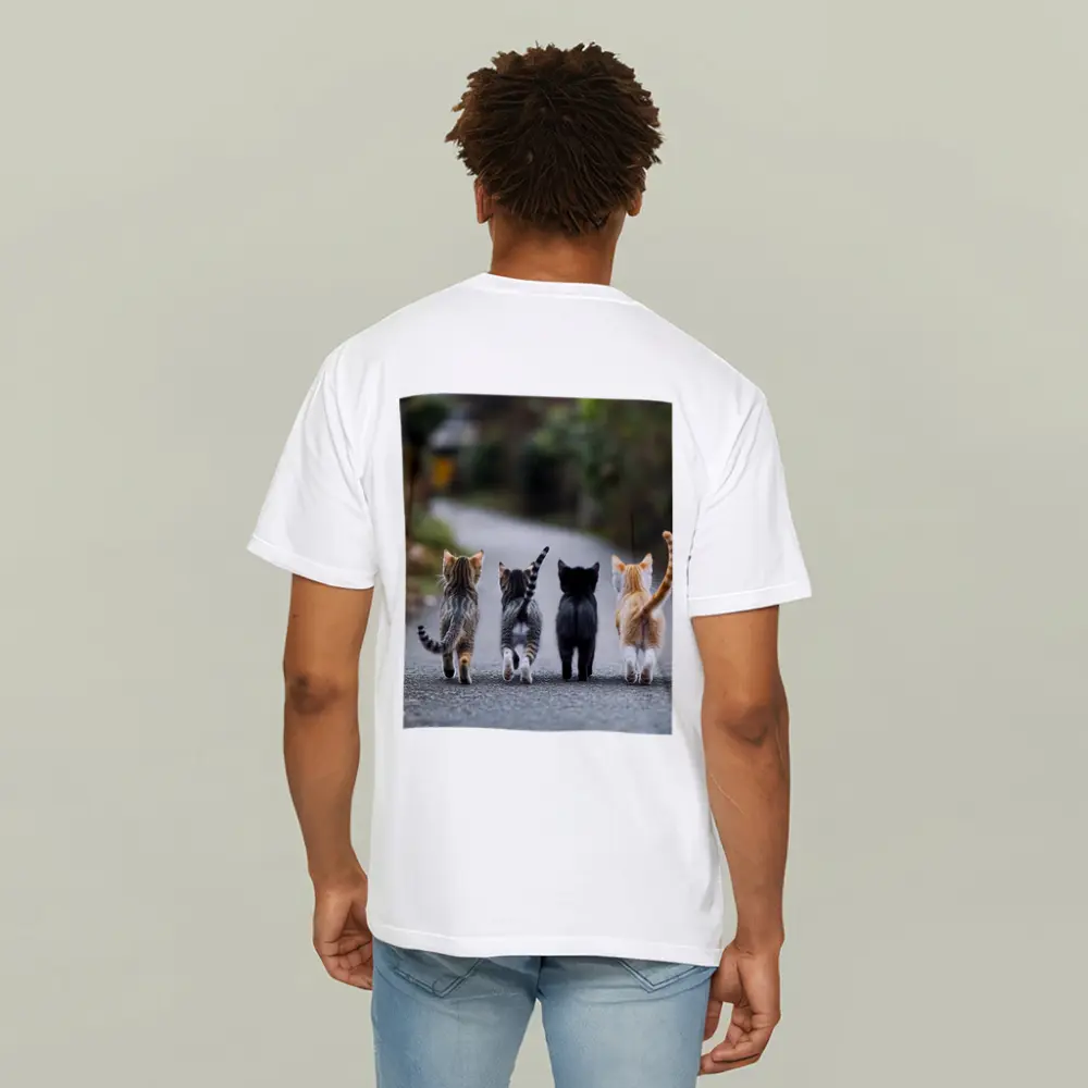 Four Kittens Walking Down Street Together – T-Shirts