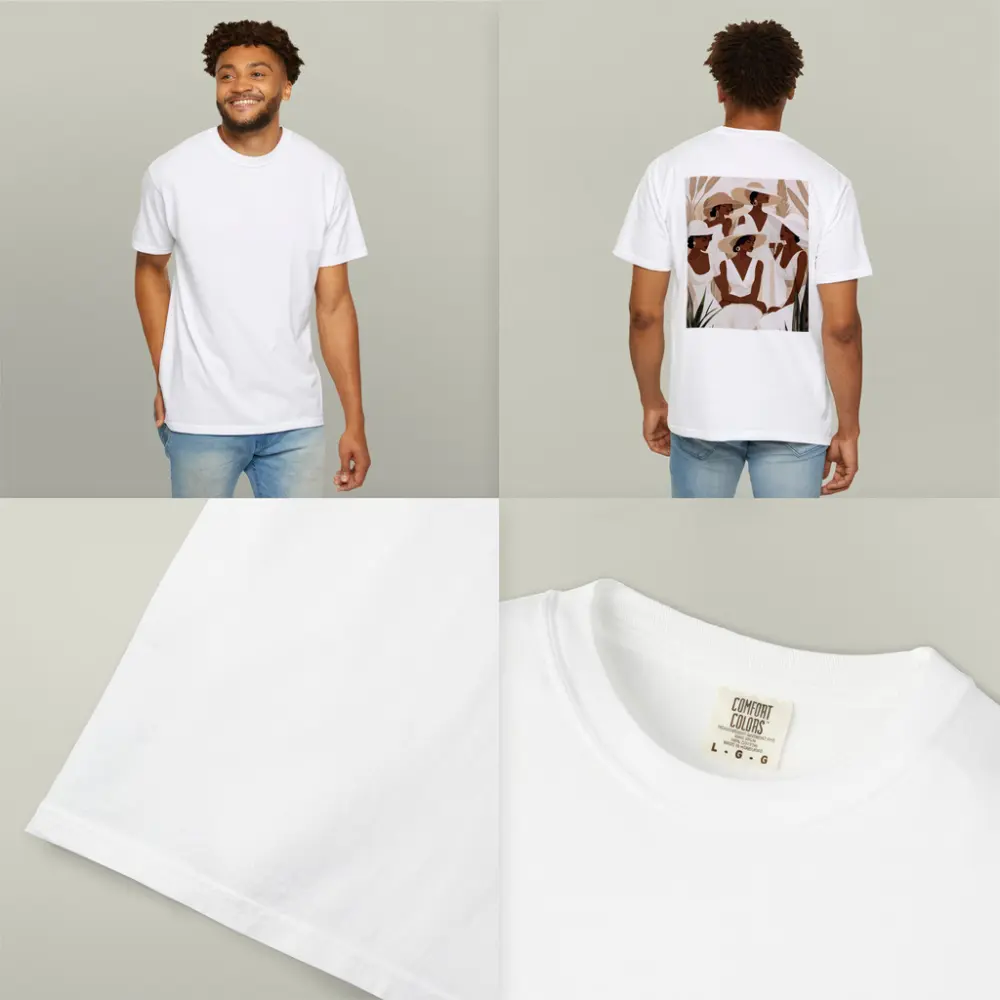 Black Women White Dresses Botanical Minimalist Art – T-Shirts