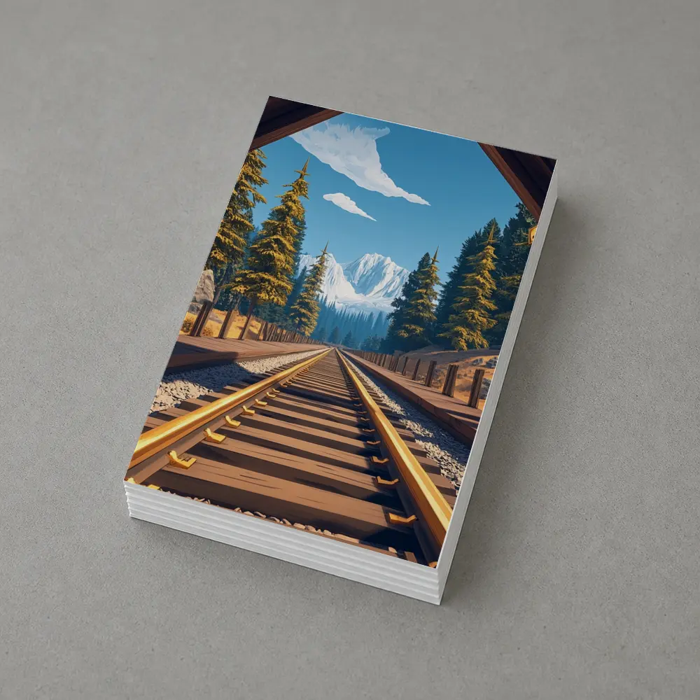Railroad Tracks Through Mountain Pine Forest – Postcards