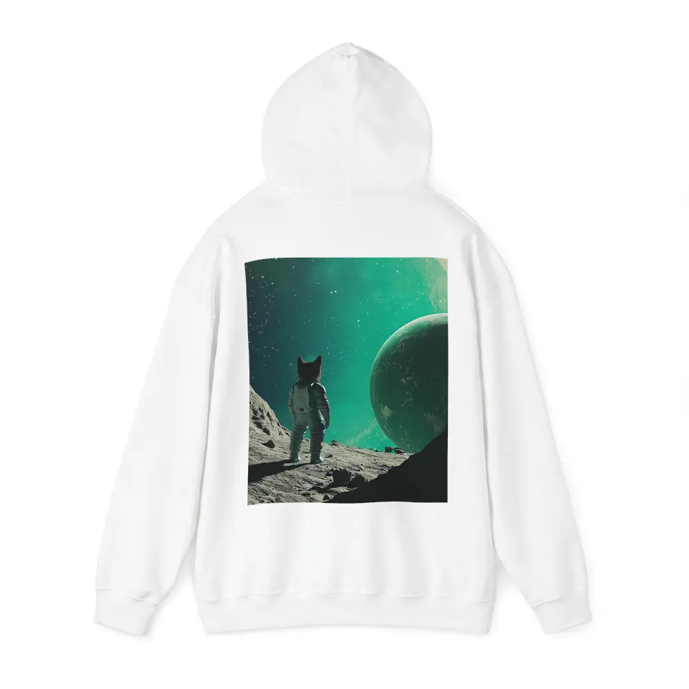 Cat Astronaut Standing On Alien Moon Planet – Hoodies
