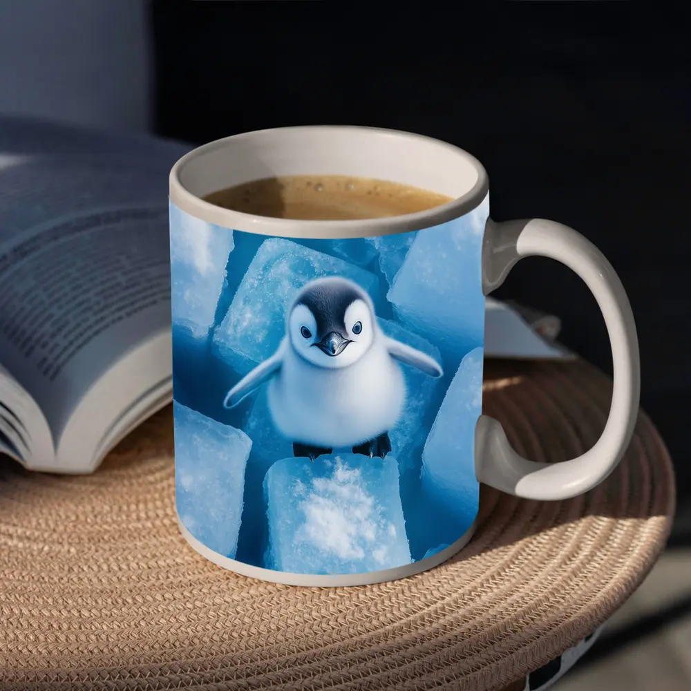 Baby Penguin Chick On Ice Cubes – Mugs