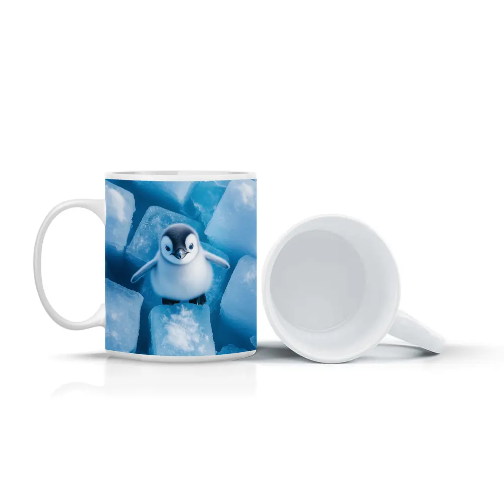 Baby Penguin Chick On Ice Cubes – Mugs