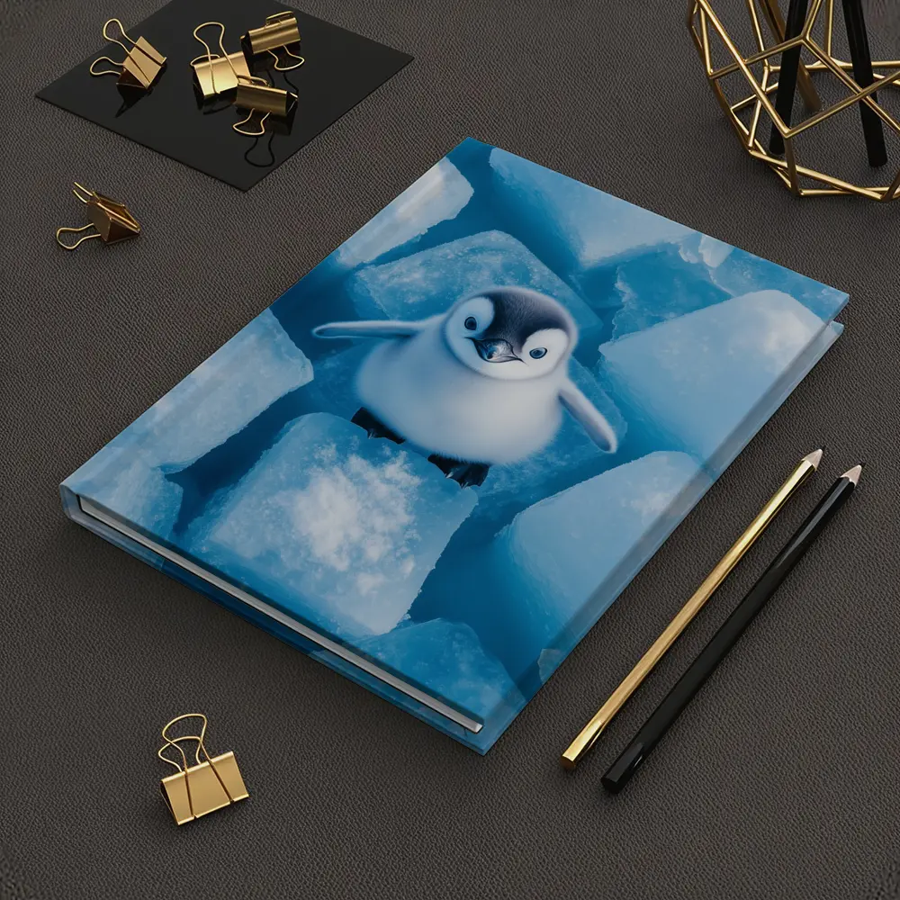 Baby Penguin Chick On Ice Cubes – Notebooks