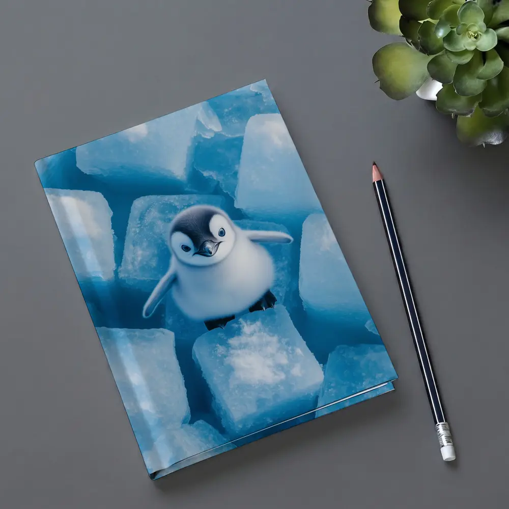 Baby Penguin Chick On Ice Cubes – Notebooks