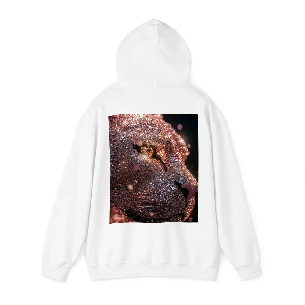 Rose Gold Glitter Lion Portrait Dark Background – Hoodies
