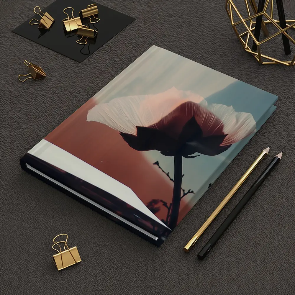 Poppy Flower Soft Blue Sky Background – Notebooks