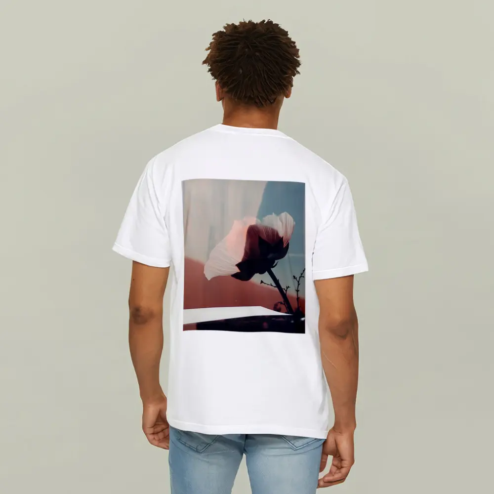 Poppy Flower Soft Blue Sky Background – T-Shirts