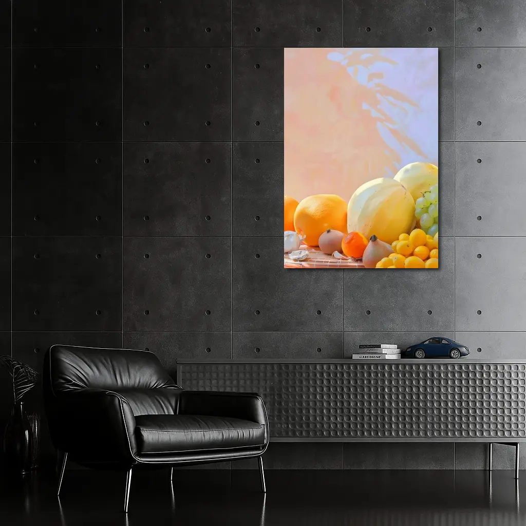 Fresh Fruits Still Life Warm Pastel Background – Wall Art