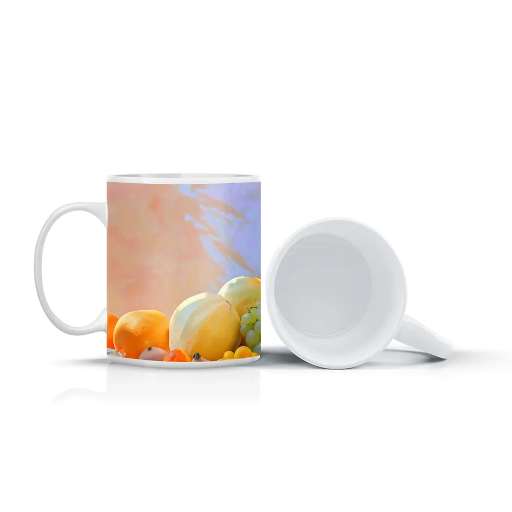 Fresh Fruits Still Life Warm Pastel Background – Mugs