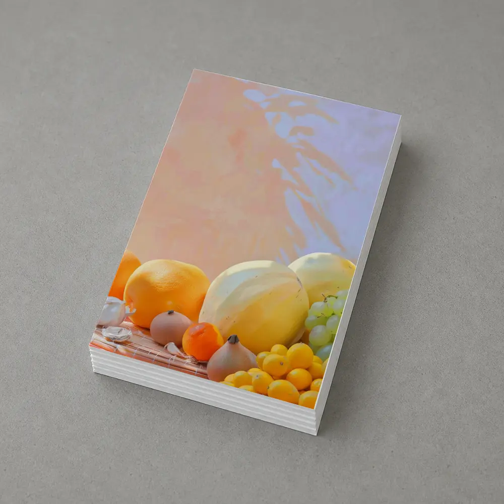 Fresh Fruits Still Life Warm Pastel Background – Postcards