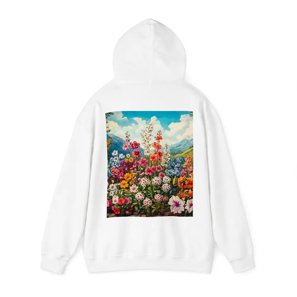 Colorful Wildflowers Garden Mountain Landscape Painting – Hoodies