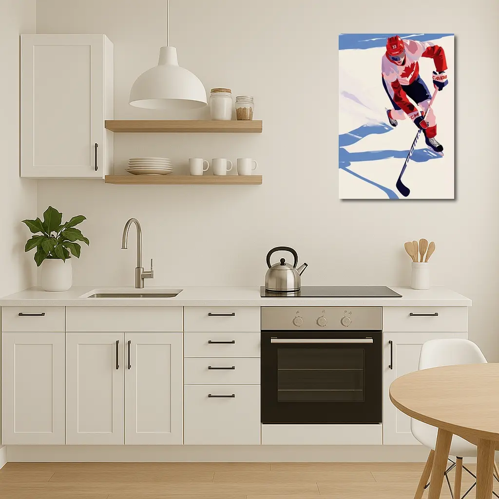Canada Hockey Player Flat Art Style – Wall Art