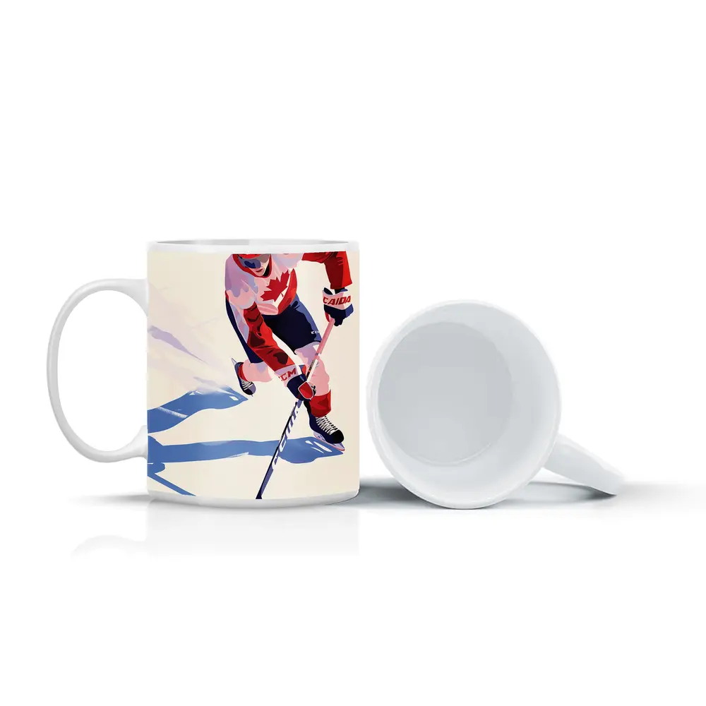Canada Hockey Player Flat Art Style – Mugs