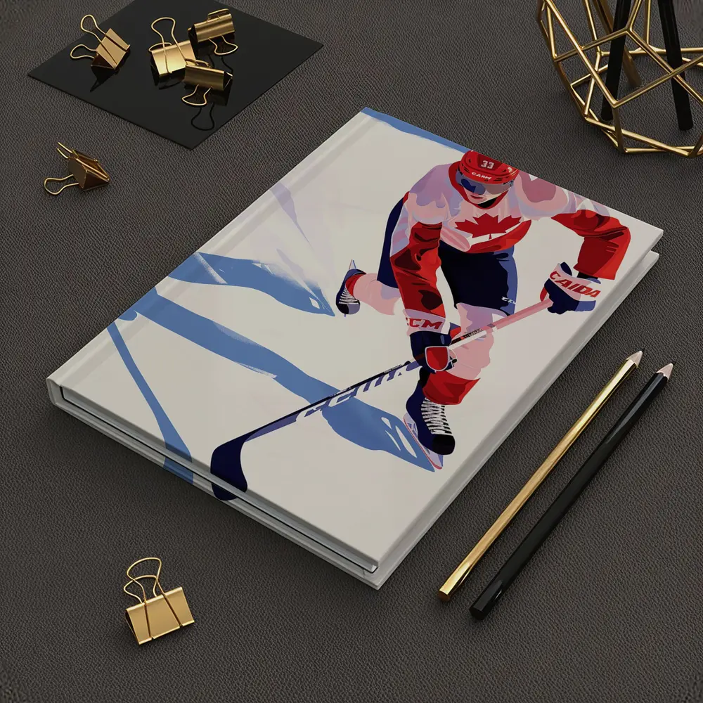 Canada Hockey Player Flat Art Style – Notebooks