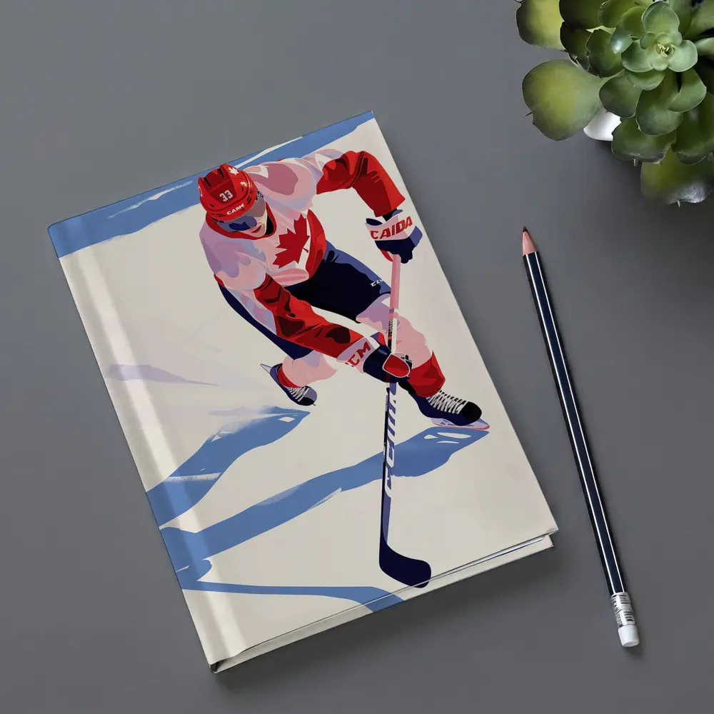 Canada Hockey Player Flat Art Style – Notebooks
