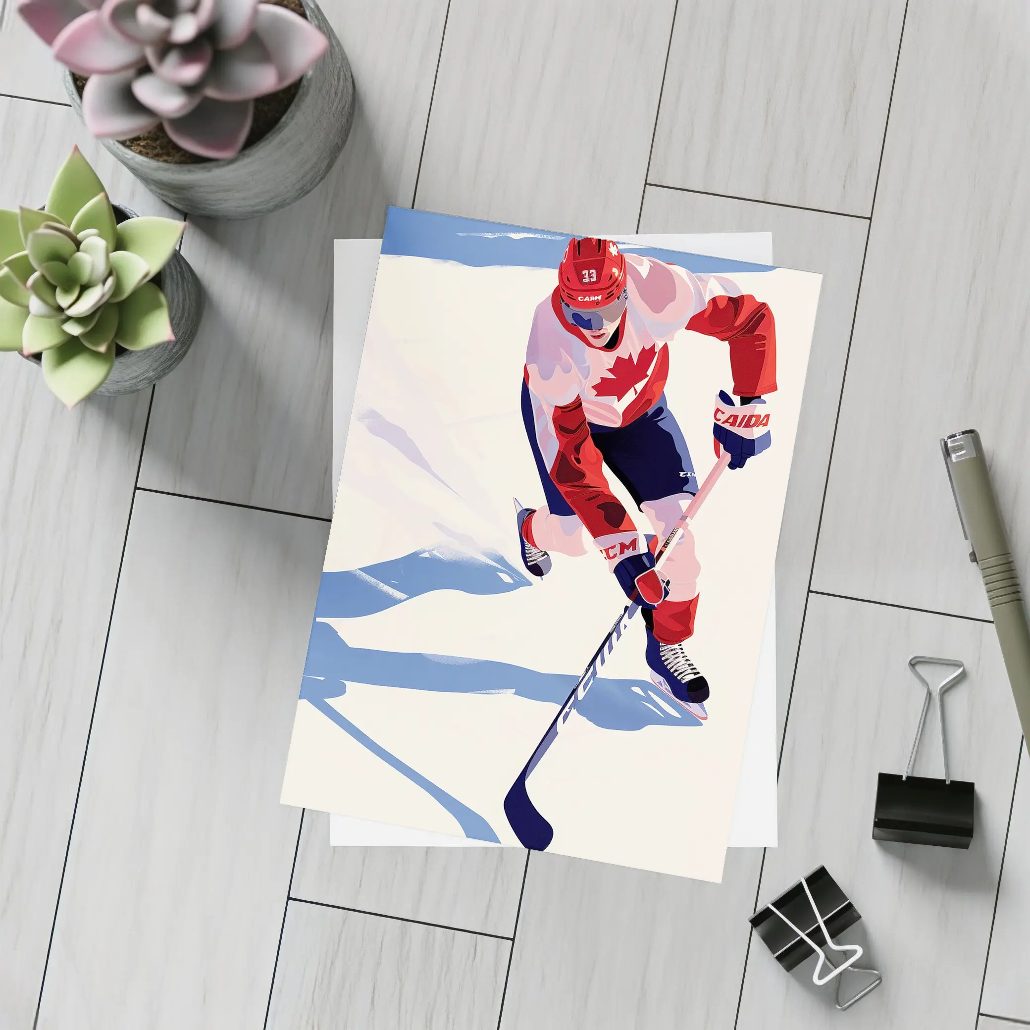 Canada Hockey Player Flat Art Style – Postcards