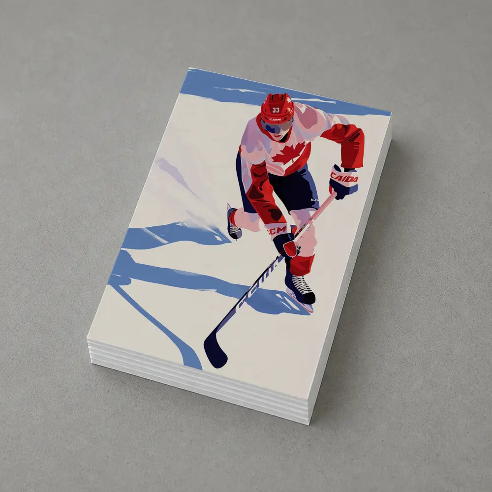 Canada Hockey Player Flat Art Style – Postcards