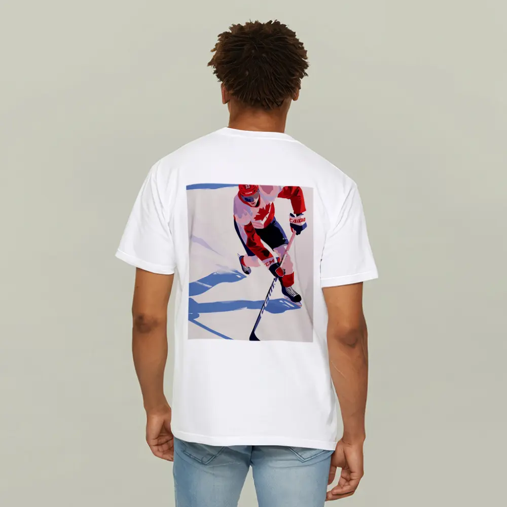 Canada Hockey Player Flat Art Style – T-Shirts