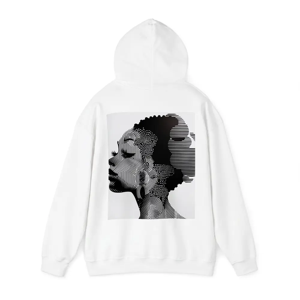 Black White Woman Portrait Graphic Line Art – Hoodies