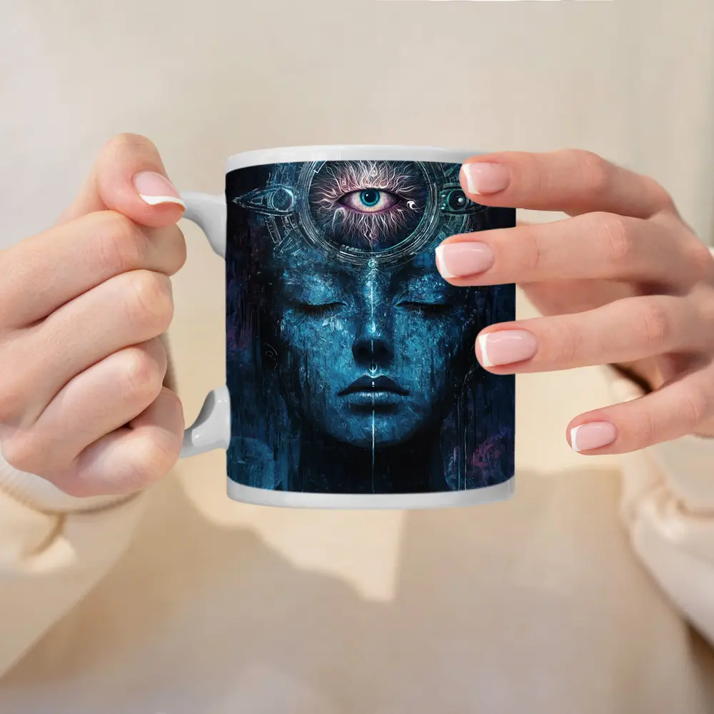 Third Eye Woman Blue Mystical Dark Art – Mugs