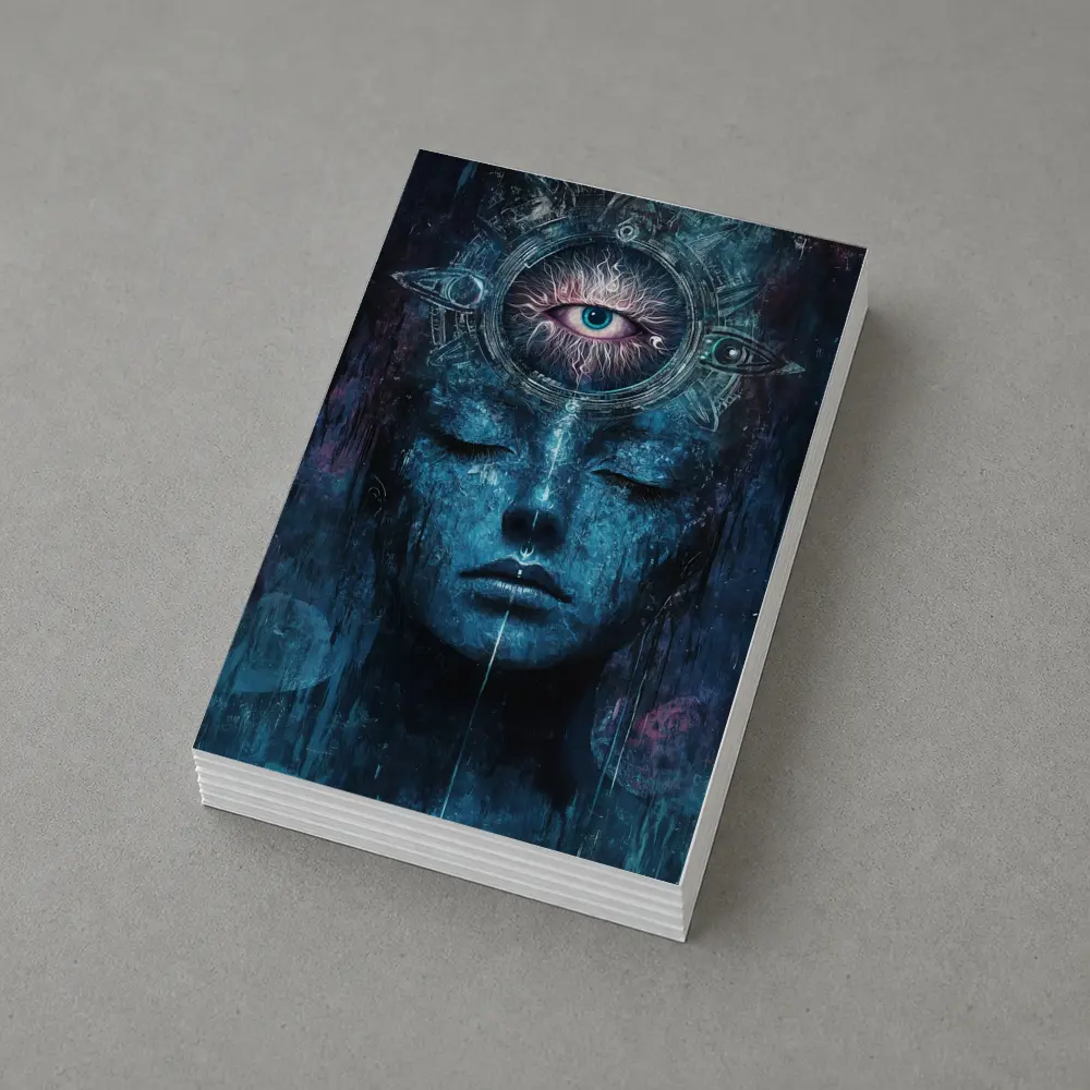 Third Eye Woman Blue Mystical Dark Art – Postcards