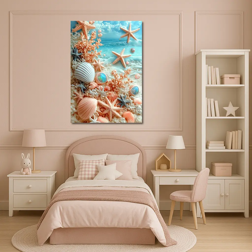 Starfish Shells Coral Pearl Tropical Beach – Wall Art