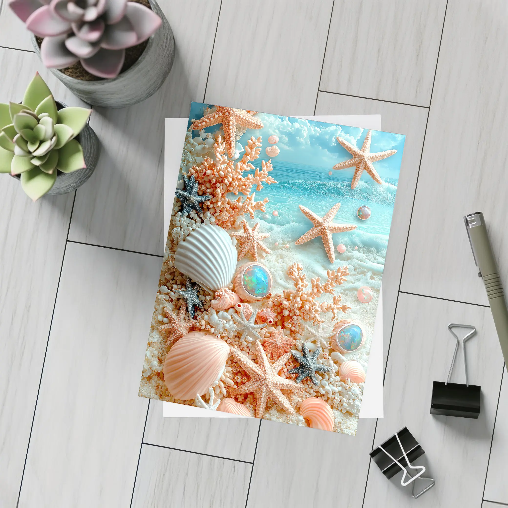 Starfish Shells Coral Pearl Tropical Beach – Postcards