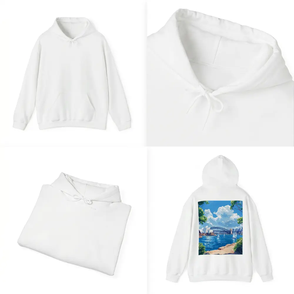 Sydney Opera House Harbour Bridge Illustration Art – Hoodies