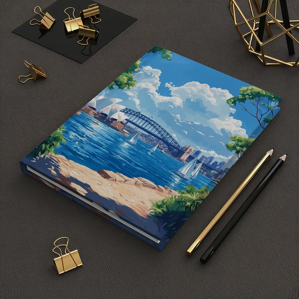 Sydney Opera House Harbour Bridge Illustration Art – Notebooks