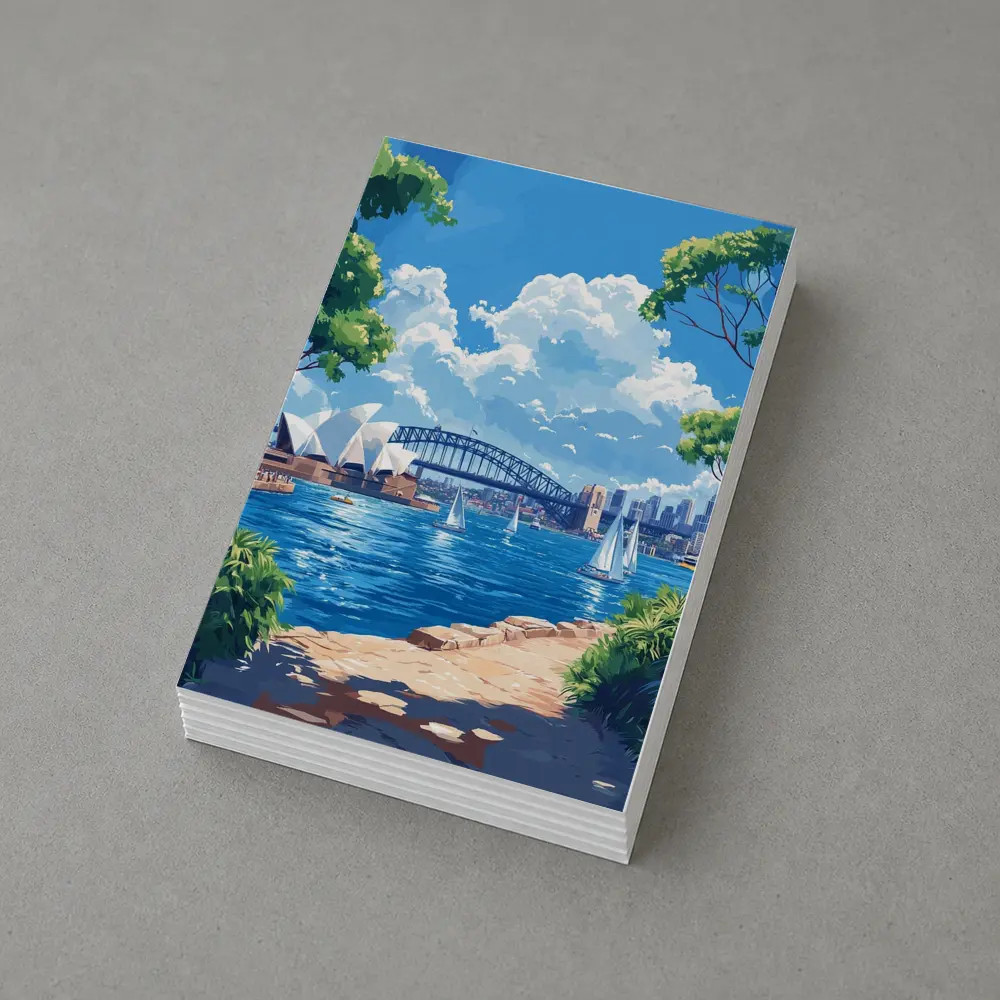 Sydney Opera House Harbour Bridge Illustration Art – Postcards