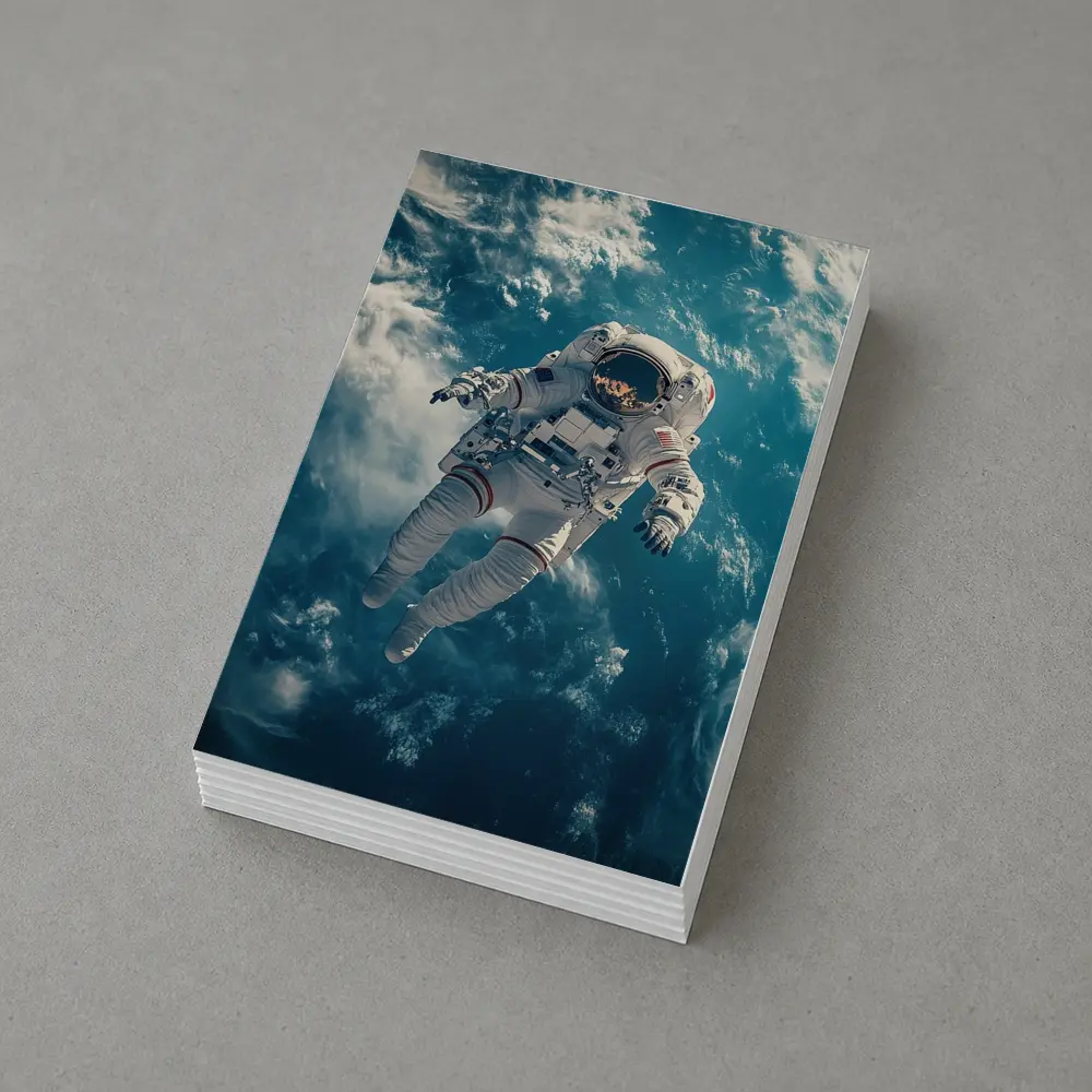 Astronaut Floating Above Earth Clouds – Postcards