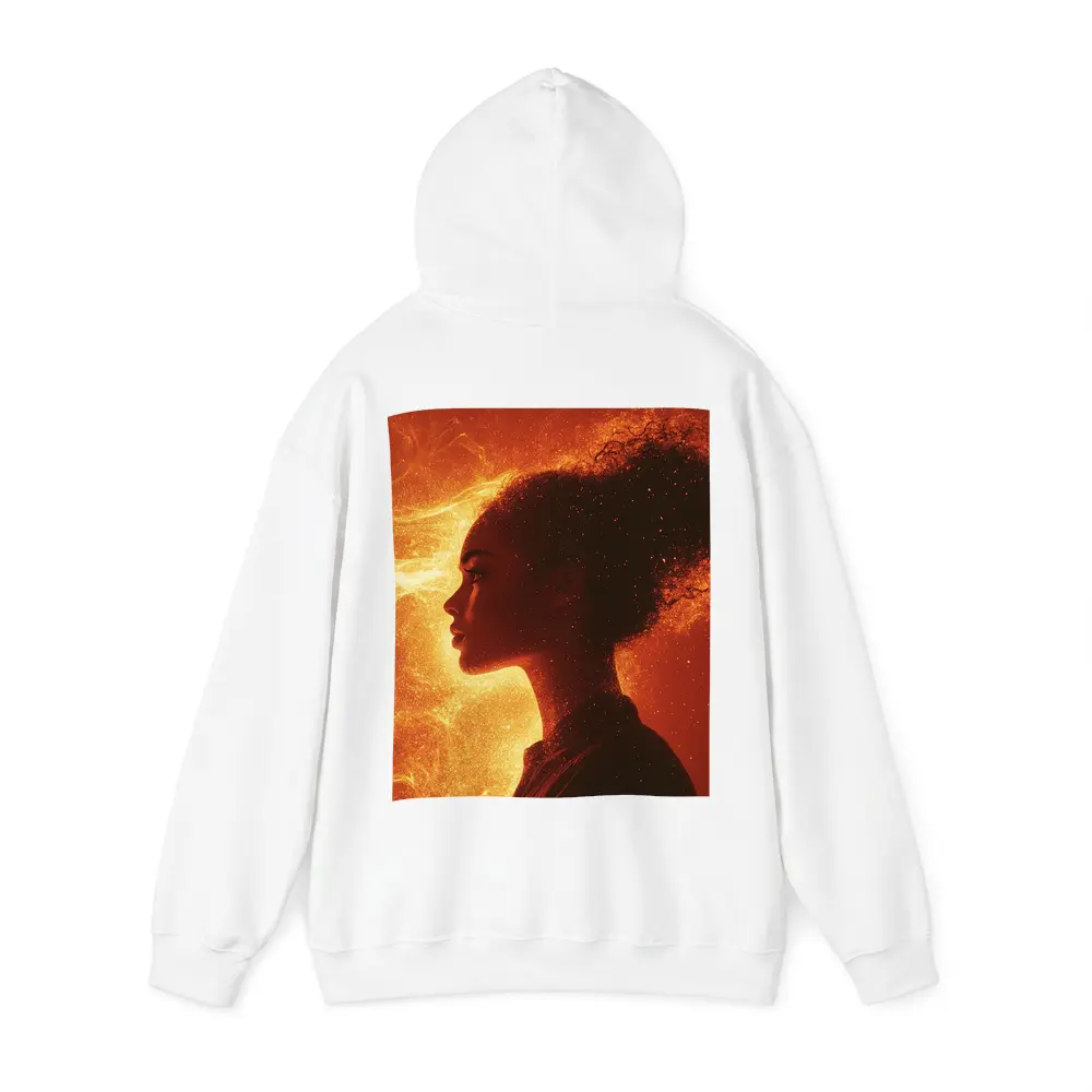 Woman Silhouette Fire Flames Glowing Background – Hoodies