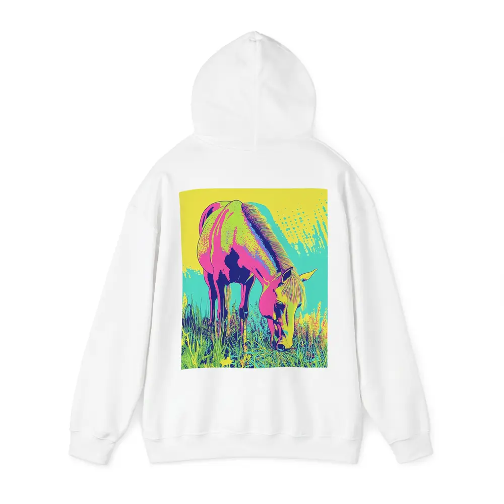 Pop Art Horse Grazing Green Meadow – Hoodies